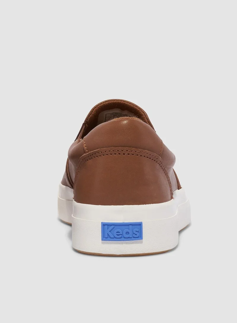 كيدز كيدز نسائي سنيكرز كاجوال جلد بني سهل الارتداء